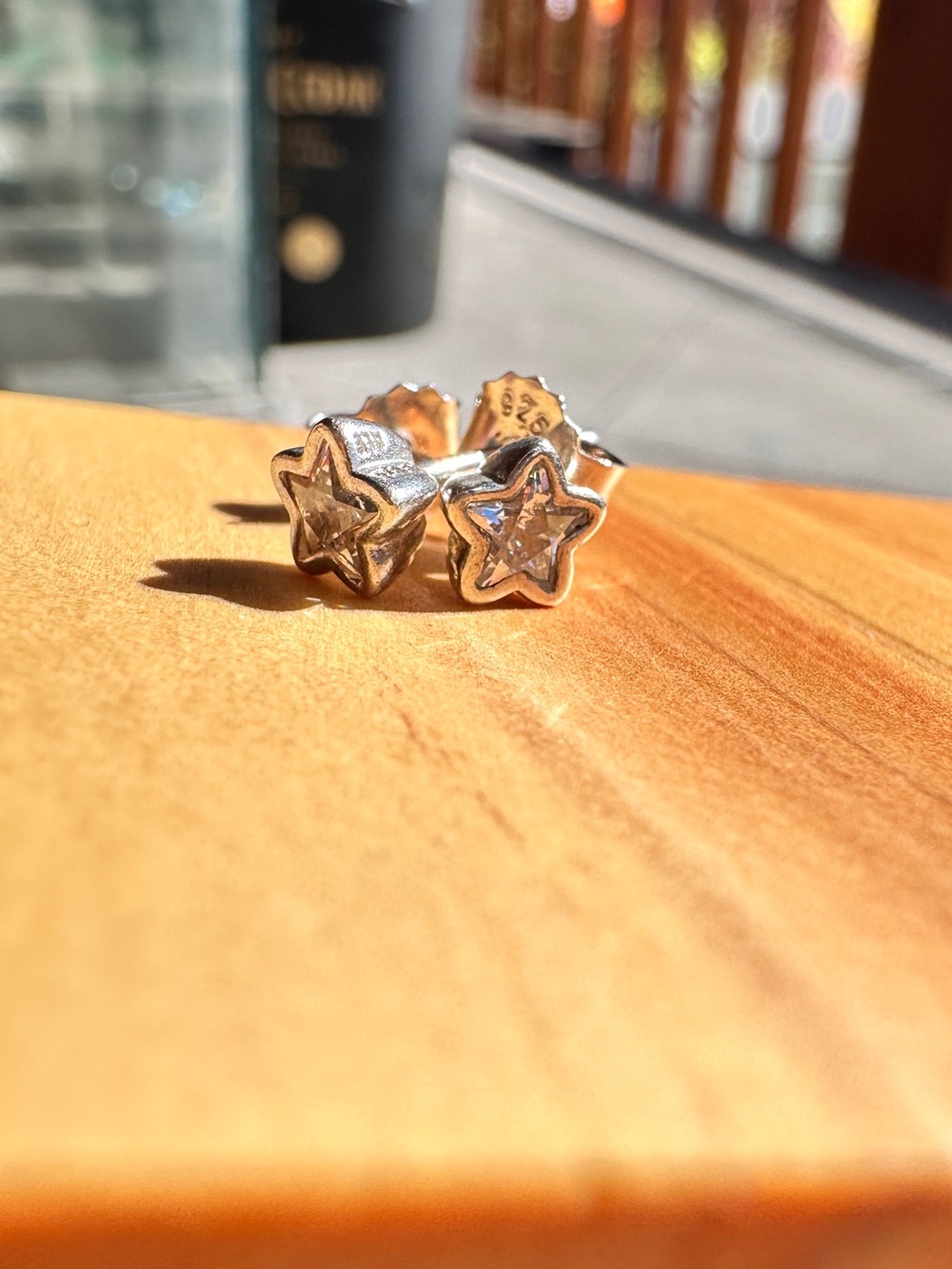 Pandora Sterling Silver Star CZ Stud Earrings S925 ALE